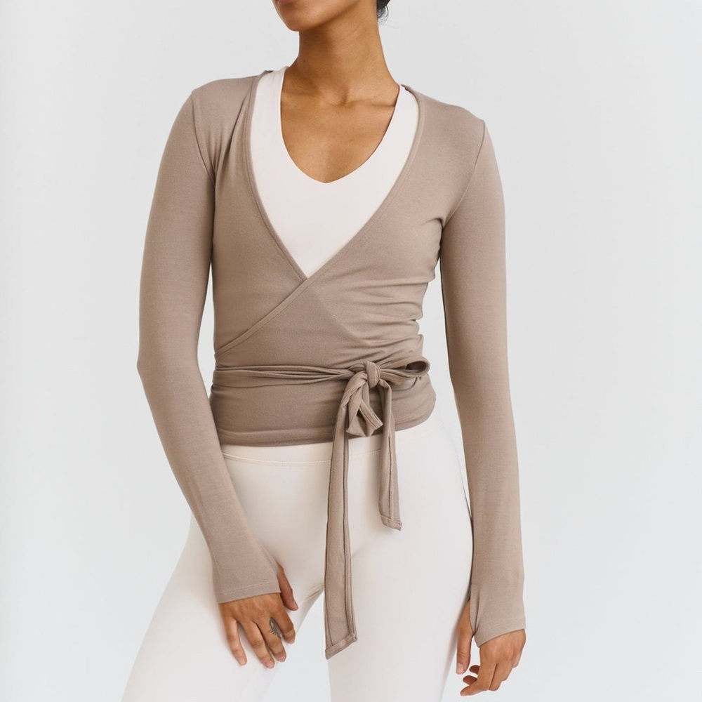 Sisterly Tribe Soft Ballet Wrap Top Clay